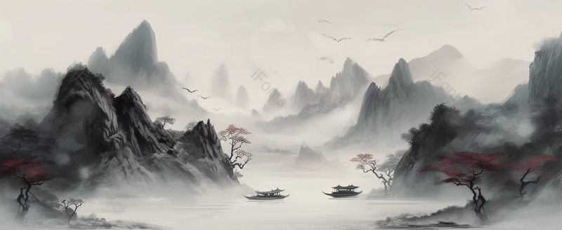 淡雅古典中国风意境水墨画背景,插画/手绘图,插画/手绘图库,插画/手绘图下载,插画/手绘